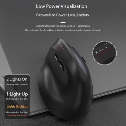 WOWSSYO Right-Handed Ergonomic Gaming Mouse - Wired + Wireless + BT Tri-Mode, 6-Speed Adjustable Optical, USB-C Rechargeable, Ergonomic Design for Laptop & Desktop Computers, Black/Red/Blue/Teal, Ergonomic Mouse, Computer Acc