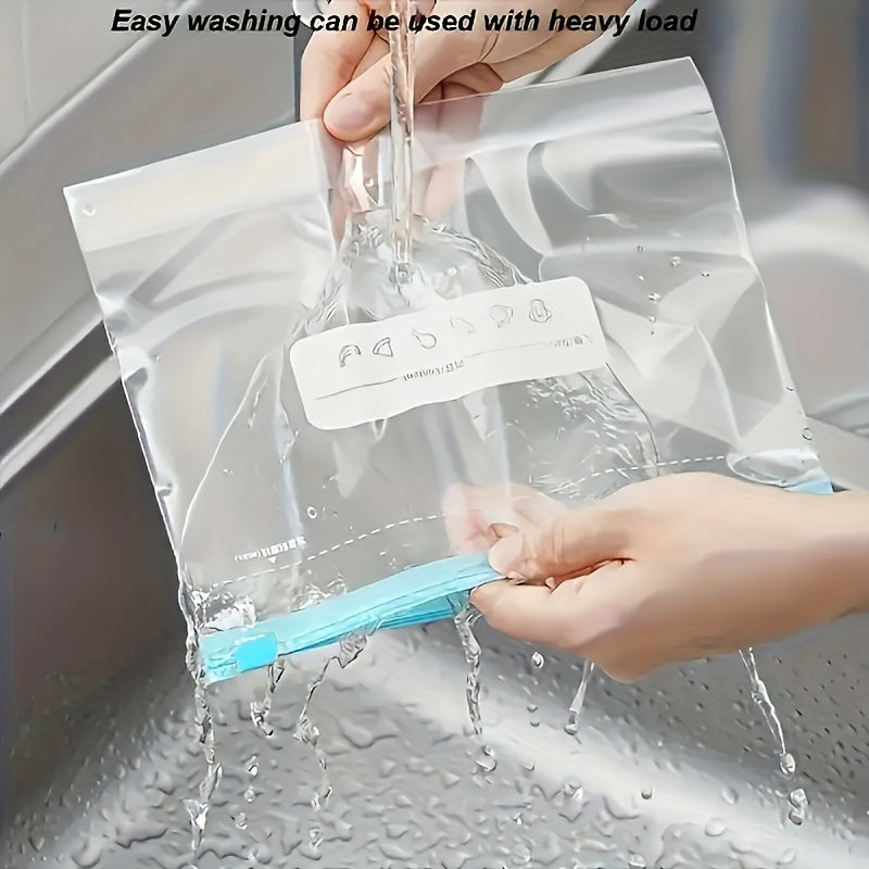 100pcs Reusable Zipper Storage Bags - Multi-Purpose Transparent Food Freshness Bags, Suitable for Fruits, Grains, Vegetables, and Meat - Essential Kitchen Organizer & Produce Bags, Pantry Essentials, Food Preservation, Compac