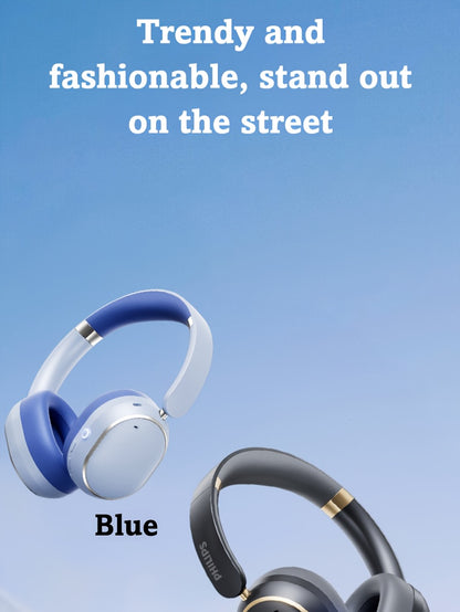 Philips Wireless Bluetooth Headphones, Over-Ear Wireless Headphones, ANC Hybrid Active Noise Cancelling Headphones, HiFi Surround Sound Over-Ear Wireless Headphones, for iPhone and Android, 80 Hours of Playtime, with Five ENC