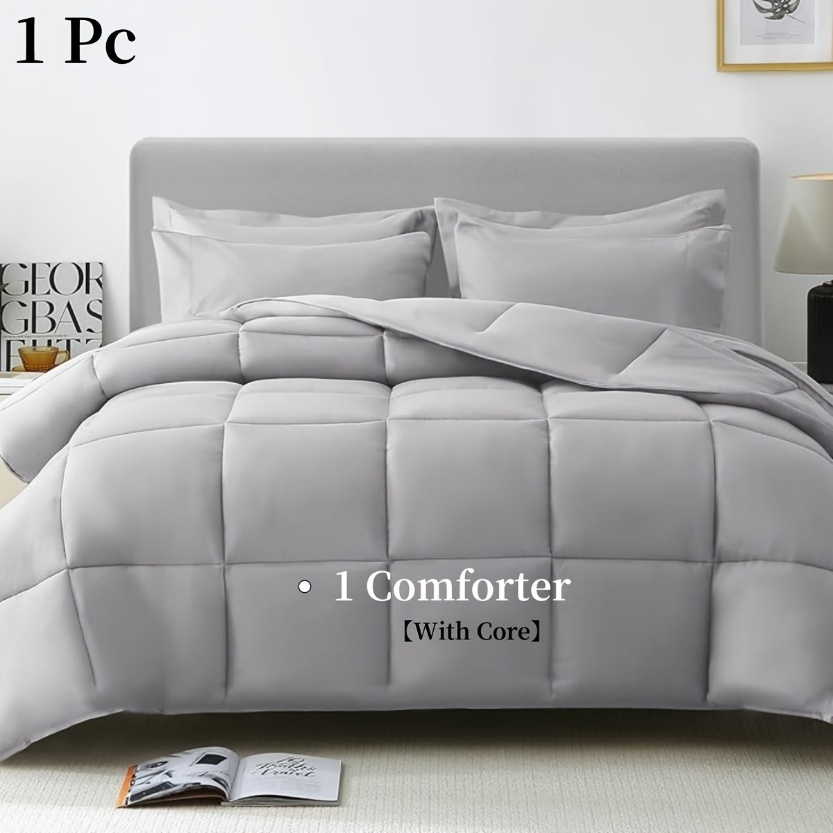 Edredão acolchoado xadrez estilo francês aconchegante - Macio, quente e lavável à máquina para todas as estações.