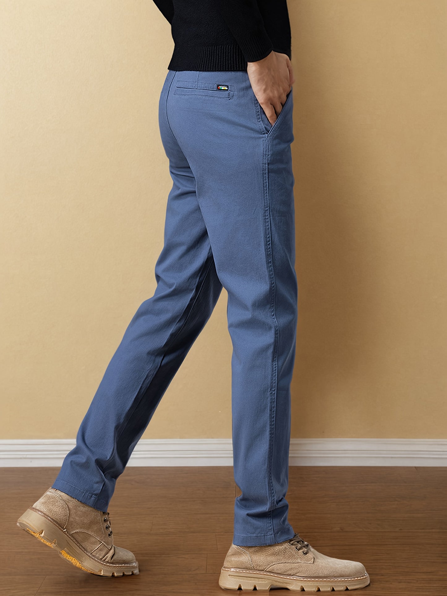 Men'S Business Casual Pants - Stretch Formal Trousers with Button Closure, Mid-Rise Office & Everyday Pants for Fall/Winter, Classic Black Formal & Everyday Attire - Durable Men'S Dress Pants, Business Casual Attire, Sleek De