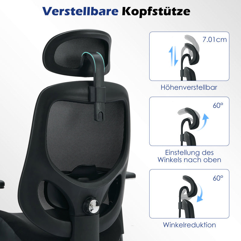 Heavy-Duty 230kg Capacity Ergonomic Office Chair with 4-in-1 Height Adjustment, 120° Tilt & Lumbar - Heavy Duty Desk Chair with 4D Armrests, 5-Wheel Base, Smooth-Rolling Casters, Headrest - Ideal for Tall Users & Long Hours