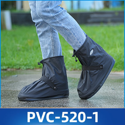 Adults & Students Universal Waterproof Anti-Slip Short Rain Boot Covers - White PVC Thickened Durable High Elasticity Zipper Design One-Touch On/Off, Outdoor Travel Rain Snow Dirt Reusable Hand Wash No Dry Clean Essential Stu