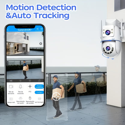 JOOAN AI- 360° Pan-Tilt-Zoom Security  with Full HD 1296P, Night Vision, Motion Detection, 24/7 Recording, 2.4G/5G WiFi, Cloud Storage, Siren Alarm, Indoor/Outdoor Surveillance  with AI Tracking,, Compatible with Smartphones