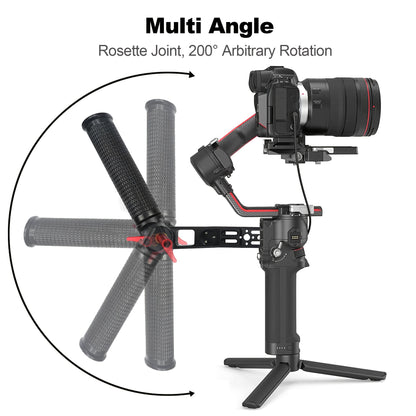 MINIFOCUS Handheld Gimbal Stabilizer Grip with NATO Clamp, Aluminum Alloy Camera Accessory, Expandable Multi-Function Mount, Adjustable Angle for DJI RS4/RS4 PRO/Ronin RS3 Mini/RS3/RS3 Pro/RS 2/RSC2 Gimbal Handle