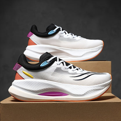 Ténis de corrida versáteis para homem e mulher - Ténis elegantes de cano baixo com fecho de cordões, topo em tecido leve e respirável, sola de borracha para treinos ao ar livre e no ginásio, ideais para corrida matinal e noturna e exercício no parque.