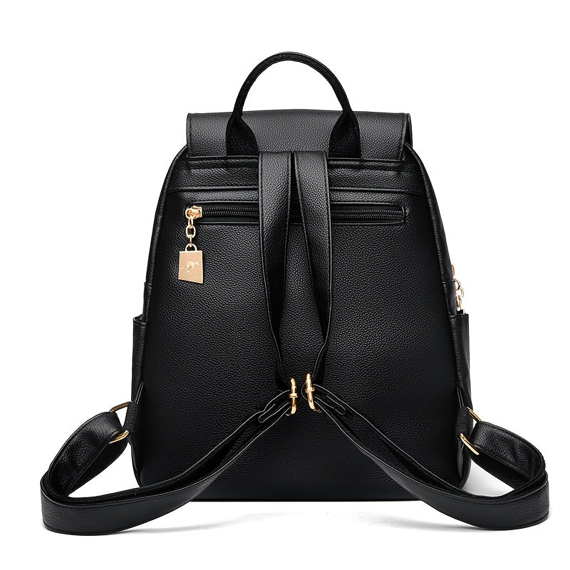 Women's Large Capacity Travel Backpack with Anti-Theft Technology, Heavy-Duty Nylon & PU Shell, Adjustable Padded Straps, Golden-Tone Hardware & Secure Zipper Closure - Stylish School Backpack for Commuting, Hiking, Work, Col