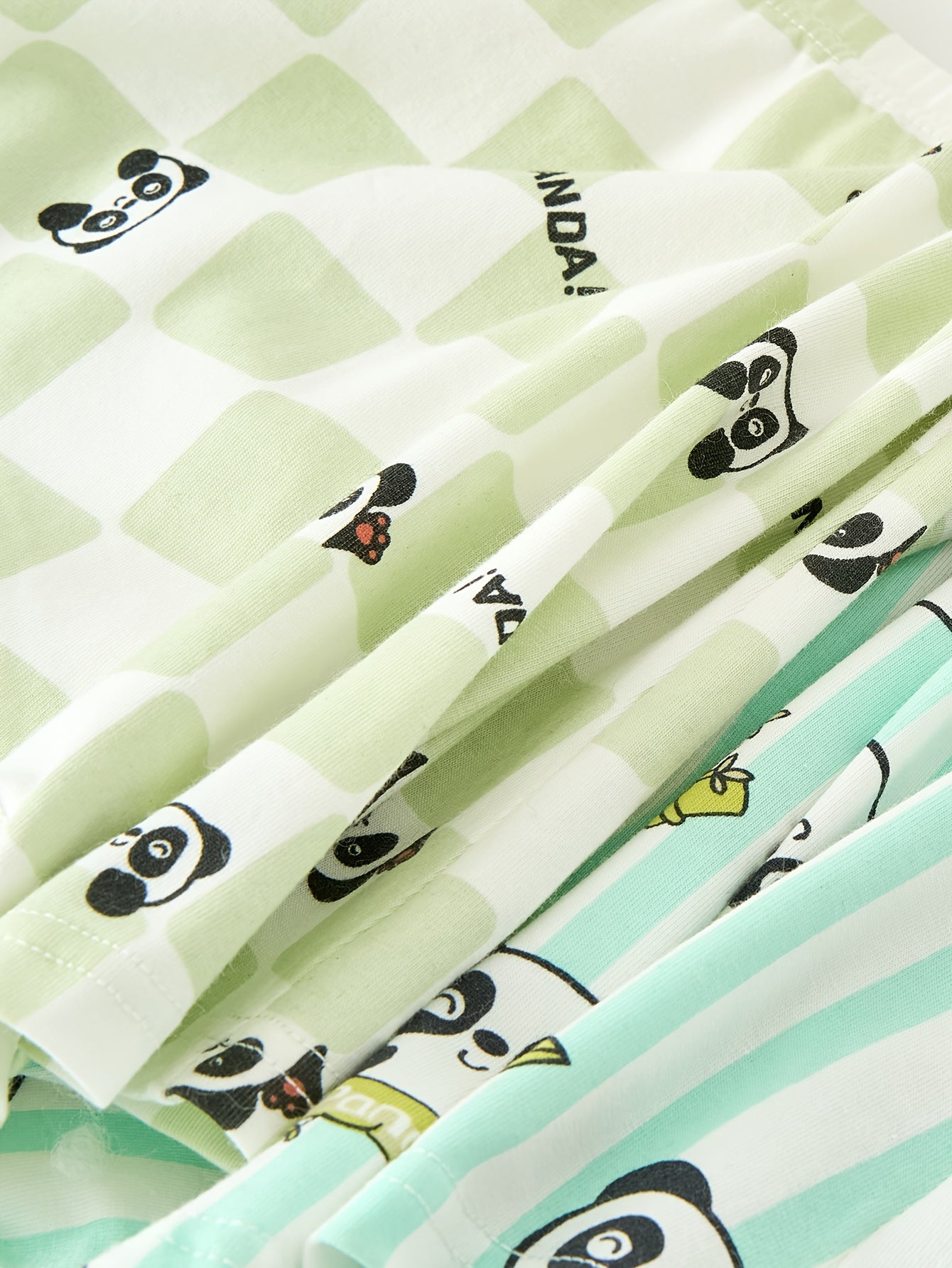 4pcs Boys Cotton Underwear Soft Breathable Cartoon Panda Pattern Comfy Boxers Briefs