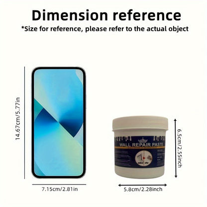 Kit de Reparação de Paredes com Espátula - Massa de Secagem Rápida para Drywall, Preenchimento de Buracos e Fissuras, Acabamento à Base de Cal, Reparação Autocolante de Paredes de Gesso, Branca, Material Plástico, Fácil de Usar para Reparações Domésticas