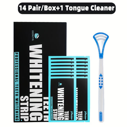 7/14/28 Pairs of Activated Carbon Teeth Whitening Stickers, Teeth Cleaning Stickers, Can Be Used with Tongue Coating Scraper, for Daily Use and Travel