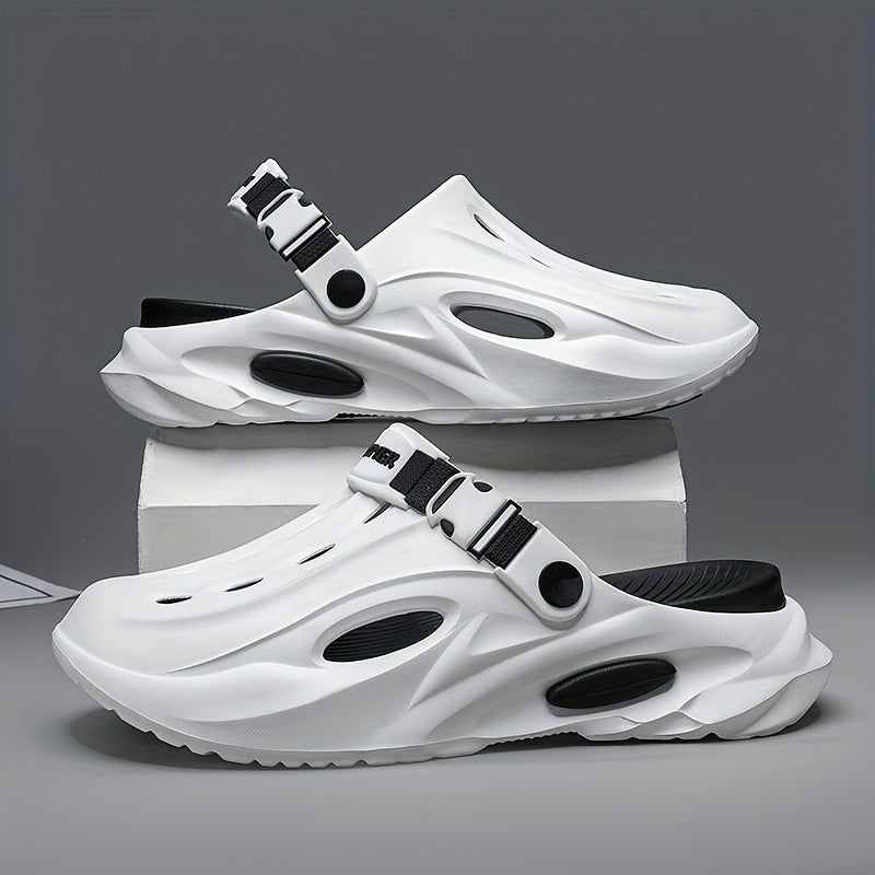 Men'S and Women'S Summer EVA Slides - Lightweight, Breathable, Non-Slip Comfort Sandals for Beach, Hiking, and Casual Wear, Soft Sole, Open Toe, Stylish Black and White Design, Beach Sandals | Summer Footwear | EVA Material S