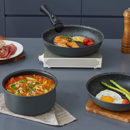 Pan Set With Removable Handles, Pots And Pans Set With Lid, Induction Pots Set 10pcs, Non-stick Coating, For All Types Of Stoves