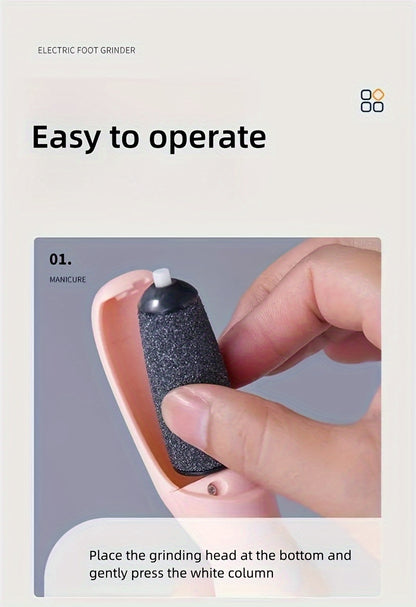 Removedor de calos elétrico para os pés, lixa de pés portátil e recarregável com esmeril para os pés.