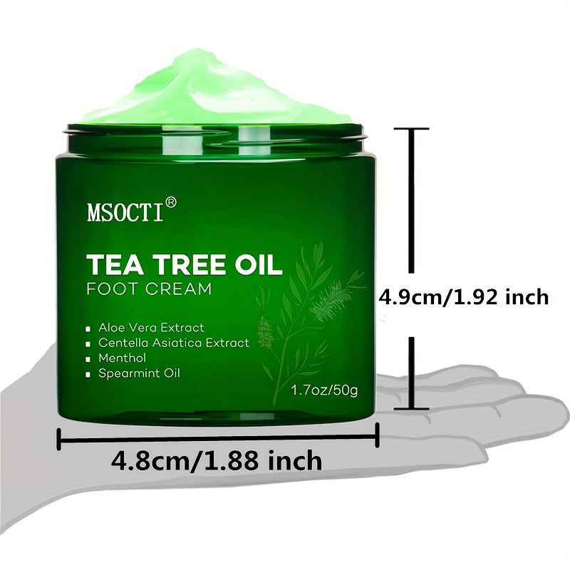 Athletes Foot Cream With Tea Tree Oil, Aloe & Spearmint - Hydrates, Softens & Conditions Dry Cracked Feet, Heel And Calluses,- Helps Soothe Irritated Skin