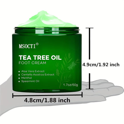 Athletes Foot Cream With Tea Tree Oil, Aloe & Spearmint - Hydrates, Softens & Conditions Dry Cracked Feet, Heel And Calluses,- Helps Soothe Irritated Skin