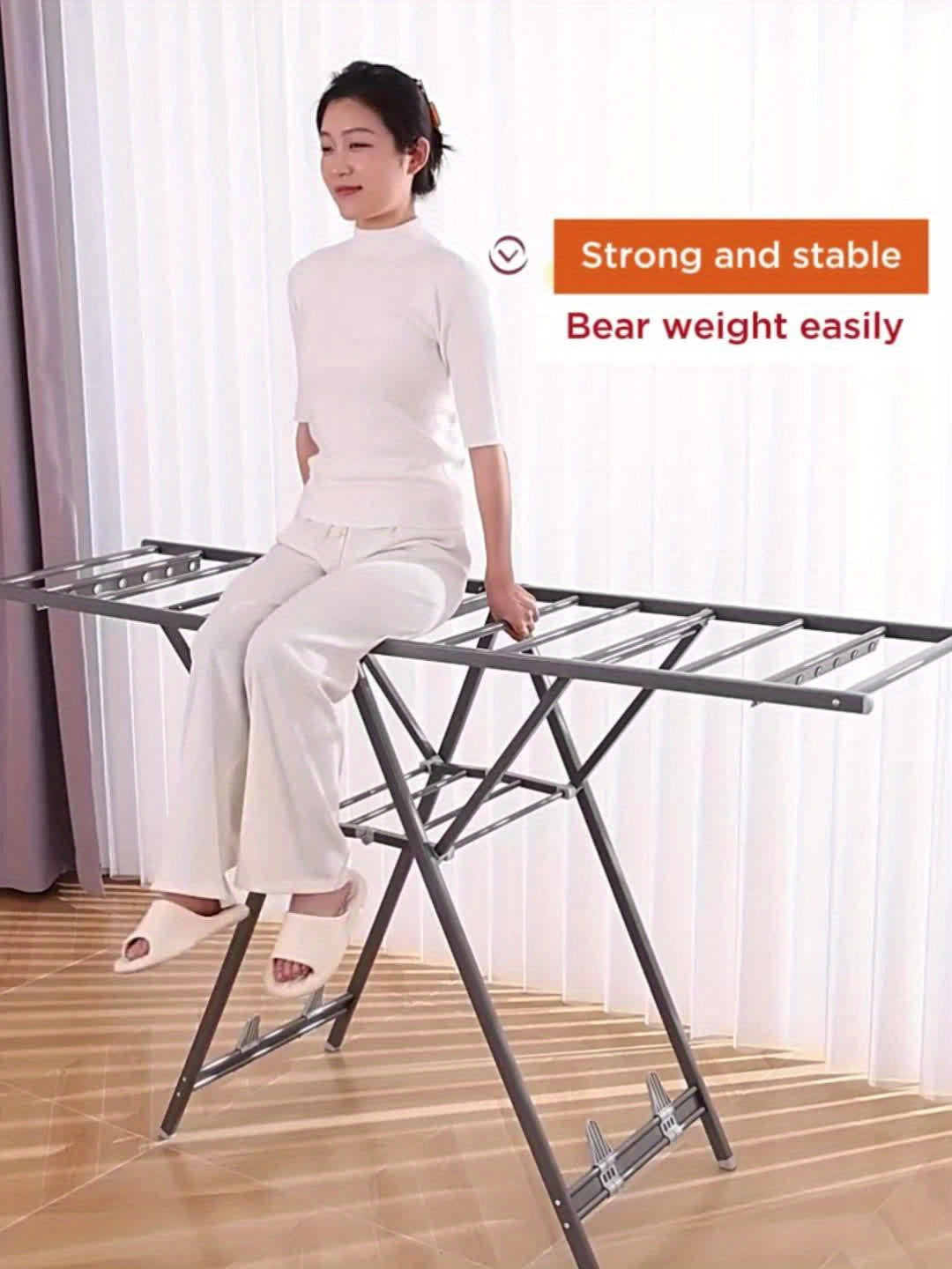 Joybos® Ultimate Space-Saving Foldable Drying Rack - 2-Level Laundry Drying Genius, Free-Standing With Height-Adjustable Wings, Effortless Storage Solution For Any Home, Drying Racks