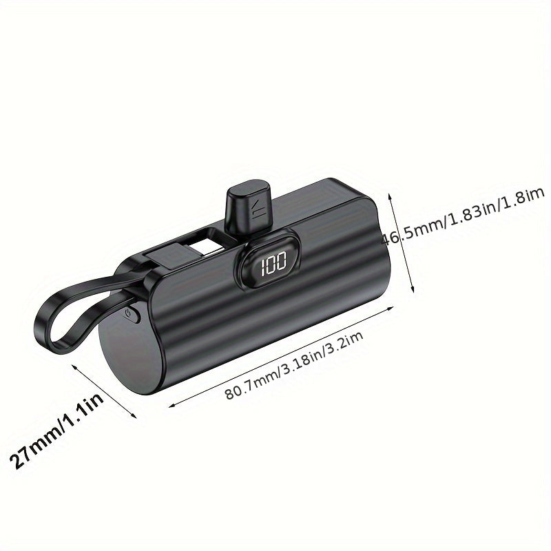 BYGP 5000mAh Mini Portable Charger, USB Type-C, Universal Emergency Power Bank for iPhone 14/13/12 Pro Max, iPad Pro, Samsung Android, Compact Travel Phone Charging Backup Battery Pack, Rechargeable ≤36V