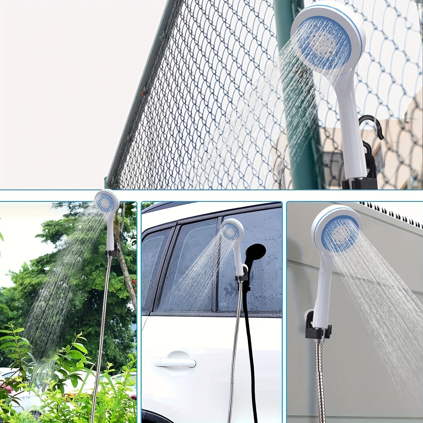 Portable Shower Camping Travel Shower, RV Travel Home Travel Garden Water Handheld Camp Shower Pump-Water Filtration System (4 to 5 Liter Water Flow Per Minute) RV Exterior Showers