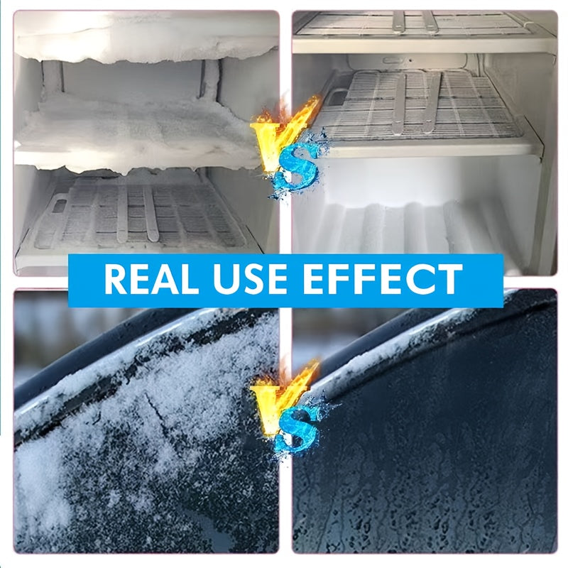 Refrigerator Defrosting and De-icing Agent — Fast Ice Melting and Anti-Freezing for Home Freezers and RV Freezing Equipment, Freezer Defrosting, Ice Melting Solution, Efficient Deicing, Quick Defrosting, Durable Container,