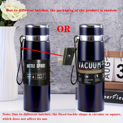 1pc 800ml/27oz High Quality 316 Stainless Steel Insulated Water Bottle with Hanging Rope, Chinese Style Gift Drinking Cup, Keeps Cold for 24 Hours or Hot for 10 Hours