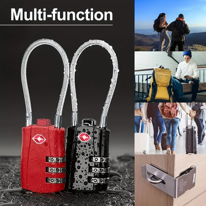 Two Tsa-Approved Combination Locks, Durable And Multifunctional Padlocks.