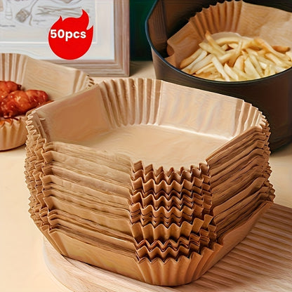 50/100pcs Non-Stick Air Fryer Disposable Baking Paper Pads - Oil-Proof, Waterproof & Waterproof, Ideal for Baking Fried Foods, Perfect for Easter, Mother'S Day & Father'S Day Gifts, Air Fryer Accessories