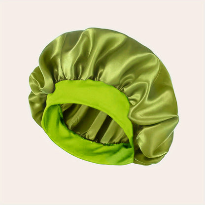 Women'S Satin Bonnet 2023, Elastic Band Hair Hat for Curling and Straight Hair, Wide Brim Sleep Cap, Bath Cap, Dry Hair Cover, 100% Polyester, Oil-Free, Comfortable Fit