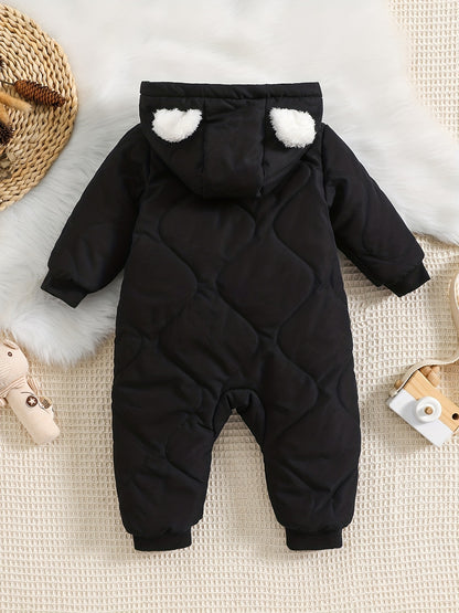Infant Hooded Thick Romper Long Sleeve Zipper Thermal Jumpsuit, Babies & Kids Coat