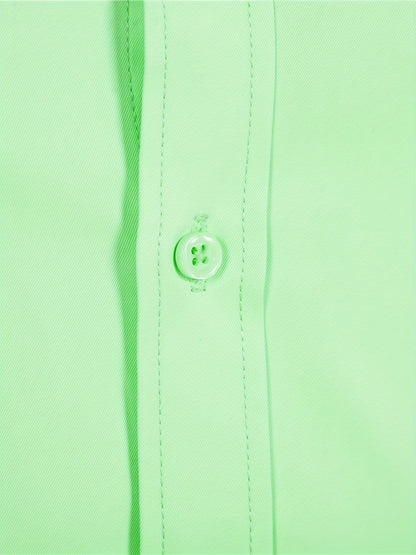 Men'S Slim Fit Long Sleeve Shirt - 55% Cotton, 40% Polyester, 5% Spandex, Solid Color, All-Season, Woven Fabric, Button-Up, Lapel Collar, Casual Weekend Wear, 125g/m²