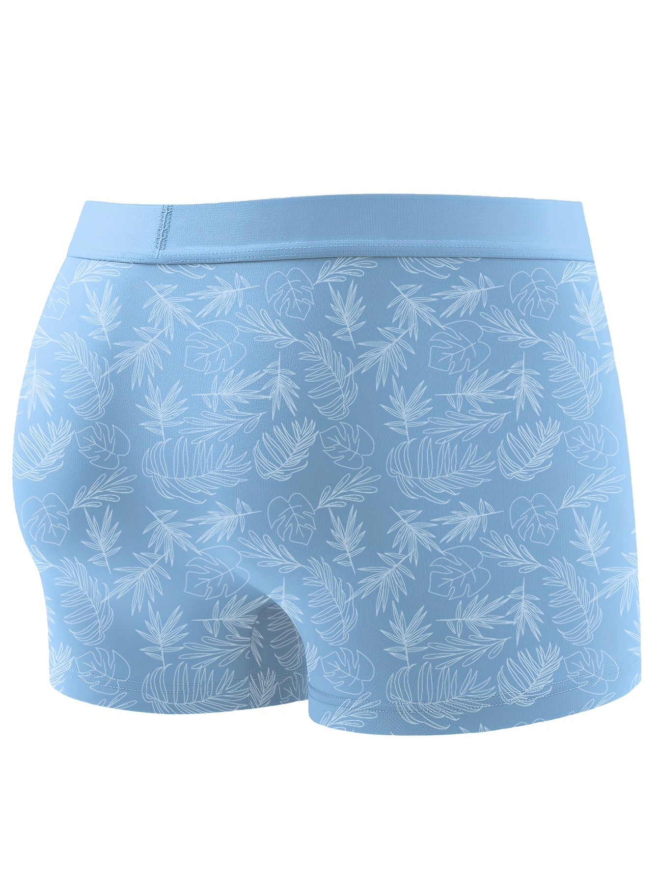 6pcs Men'S Boxer Briefs - Breathable Ice Sliky Fiber Fabric, Soft & Cool Comfort, Floral Pattern in Blue, Black, White, Light Blue, and Teal - Perfect for Casual Attire, Comfortable Underwear, Stylish Boxers, Highelasticity F