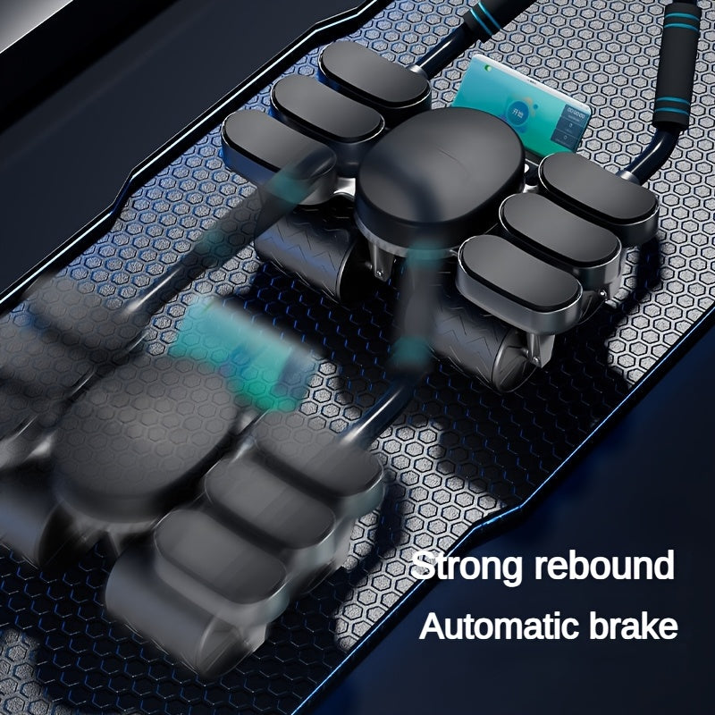 Roda abdominal silenciosa com quatro rodas, perfeita para exercícios em casa e compressão abdominal, ideal para o treino do core, fabricada em material ABS, um excelente presente para o Natal e Ano Novo.