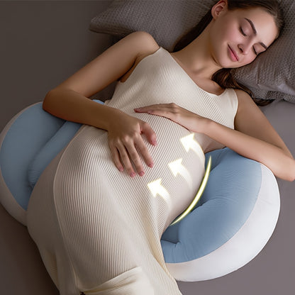 Ergonomic Maternity Pillow for Side Sleepers - U-Shaped Pregnancy Support Cushion with Lumbar Protection, Soft Polyester Fill for Comfortable Belly & Back Relief, Ideal for Pregnancy Care, Christmas