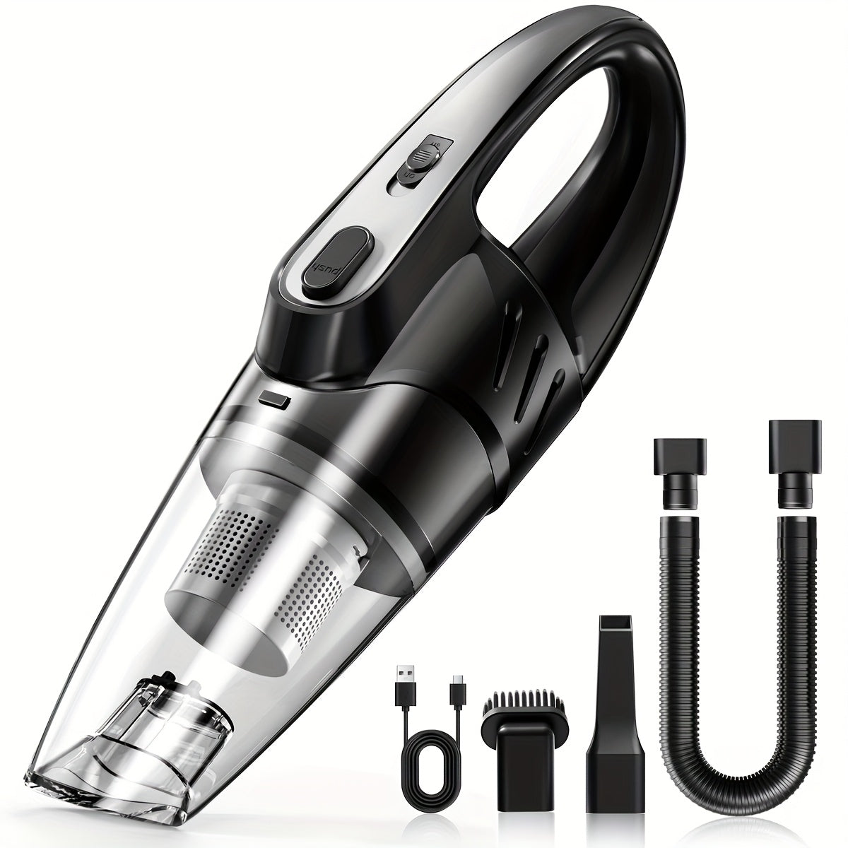 6000PA Car Vacuum Cleaner, Super Suction Power Handheld Vacuum with 2000mAh Battery, Low Noise, Includes 5 Accessories – Ideal for Car Interior Cleaning, Pet Hair Removal & Home Use, Women’s Auto Accessory Gift