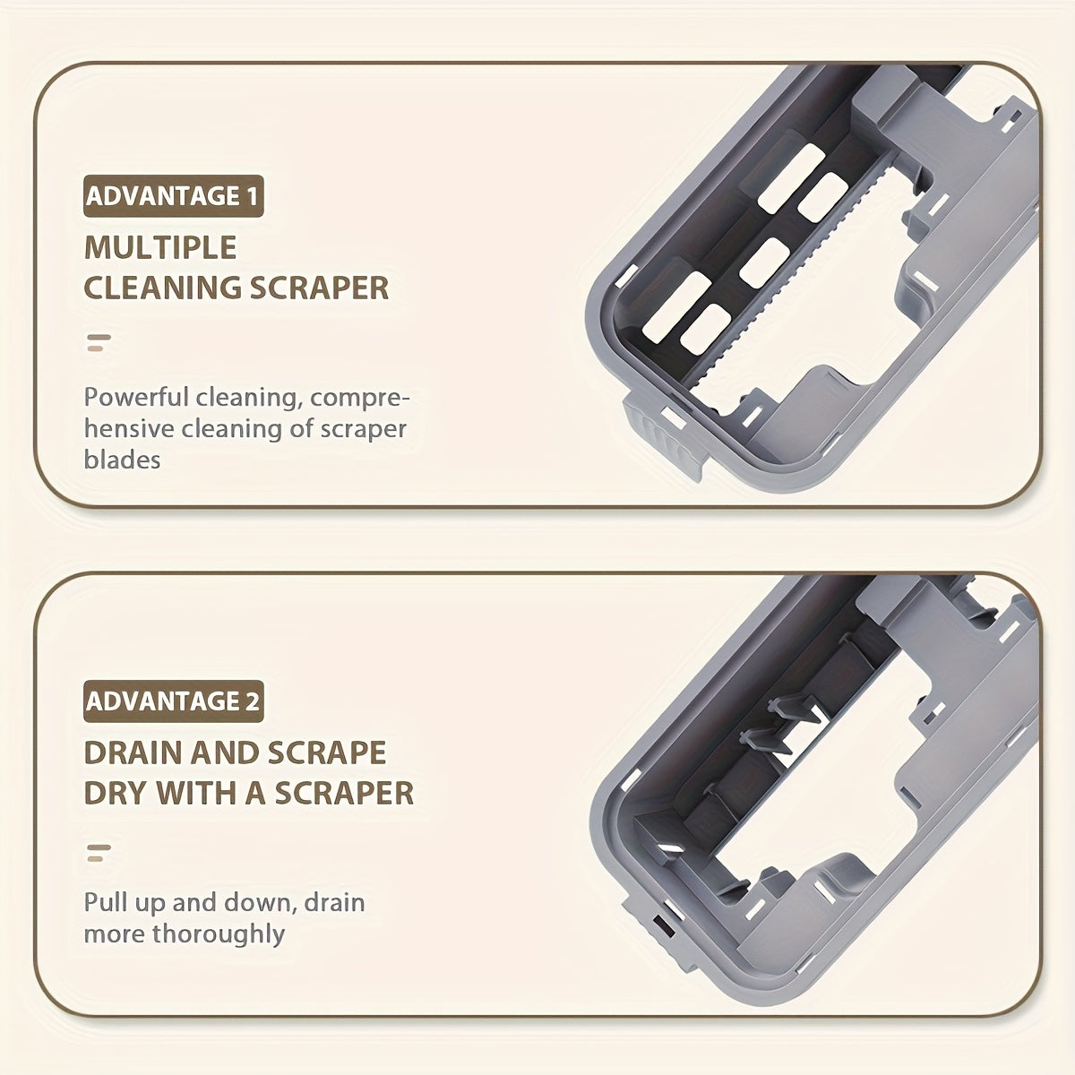 LDQ Heavy-Duty Mop & Bucket Set with 4 Washable Reusable Pads (Compatible with /Mop) - Wet/Dry Floor & Window, Space-Saving Stackable Design, Manual Operation for, Office, Commercial Use - No Required