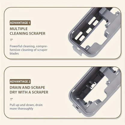 LDQ Heavy-Duty Mop & Bucket Set with 4 Washable Reusable Pads (Compatible with /Mop) - Wet/Dry Floor & Window, Space-Saving Stackable Design, Manual Operation for, Office, Commercial Use - No Required