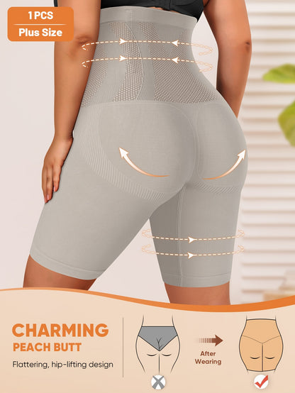 1-Pack MIOTAN Women's Plus Size High-Waisted Seamless Tummy Control Butt-Lifting Briefs - 11XL-5XL, Breathable Mesh Panels, Tummy Control & Body Contouring, Plus Size Shapewear Shorts Underwear, Tummy Control Shapewear, Body