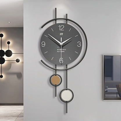 TOHOOYO Modern Minimalist Wall Clock - Silent Non-Ticking, Large Easy-to-Read Numbers, Battery-Powered (AA Not Included) - Elegant Home Decor for Living Room, Dining Room, Office - Contemporary Scandinavian Decor - Durable Ir