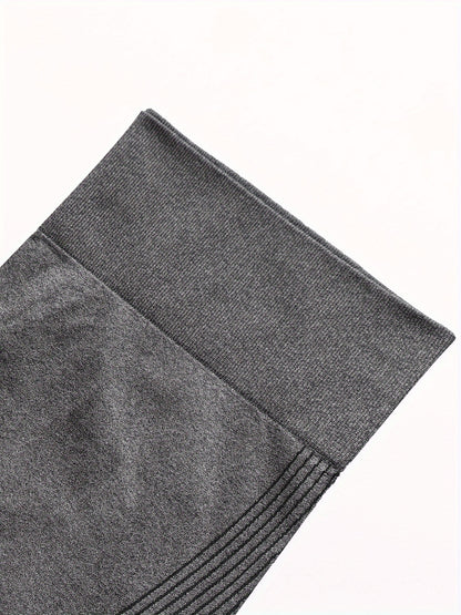 3 Packs Plus Size Simple Skinny Leggings, Casual High Waist Stretchy Leggings For Spring & Summer, Women's Plus Size Clothing