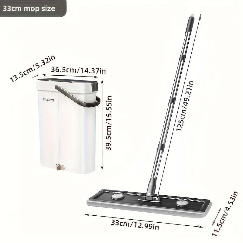 Mop and bucket complete cleaning system, hands-free household dust removal flat mop, dry and wet separation bucket, with washable and reusable microfiber cloth, household floor, courtyard, and bathroom, cleaning supplies, cle