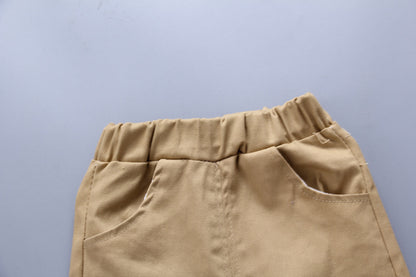 Boys' Summer Short Sleeve Set, New Cotton Breathable Two-Piece Kids T-Shirt Fashion Outfit for Boys, Perfect for Outdoor