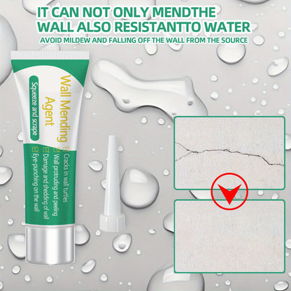 Waterproof Wall Repair Paste - Odorless, Paint-Free Putty with Scraper, Ideal for Indoor Decoration and Graffiti Repair, 100g Free Tool Included, Perfect Home Wall Restoration Product, Wall Repair Kit|Sleek White Container|Du