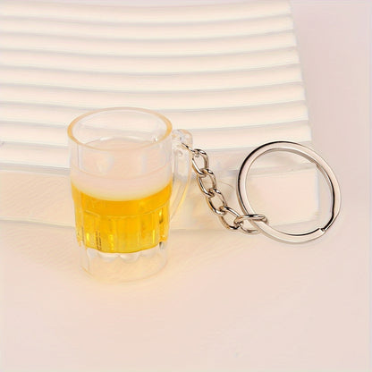 2pcs Oktoberfest Inspired Keychains - Realistic Glass Beer Mug Design, Perfect for DIY Jewelry and Decorative Accessories