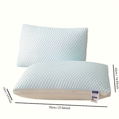 2pcs Cooling Breathable Cold Doudu Ice Pillows for Neck Support - Ergonomic Design, 100% Polyester, All-Season Use, Hand Wash Only, Home & Hotel Bedding Essentials, Neck Pillow for Sleeping, Sleek Pillow Design, Polyester Fil
