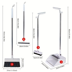 Conjunto de 4 Vassouras e Escovas Reforçadas para Remoção de Pelos de Animais