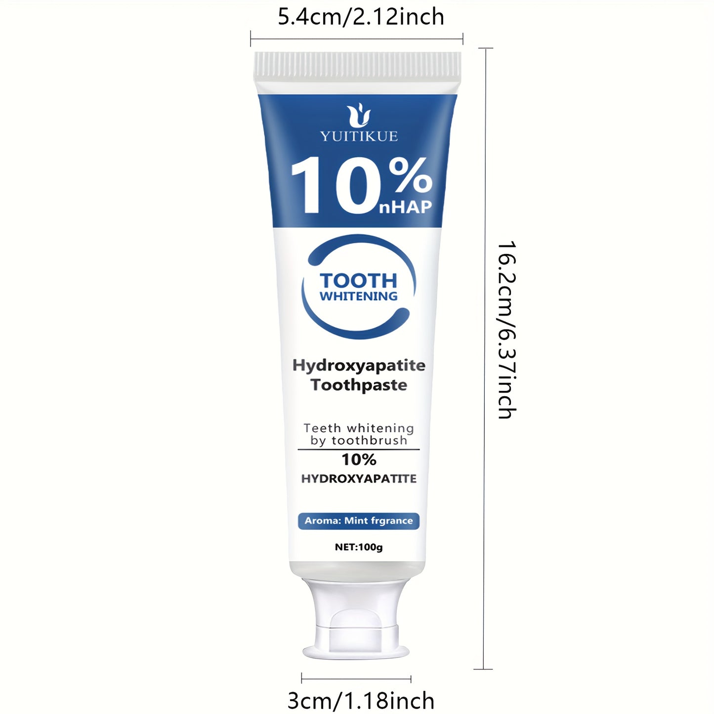 Hydroxyapatite toothpaste, 10% hydroxyapatite whitening tooth, peppermint essential oil deep cleaning paste, fresh breath strengthen dental care, basic cleaning, suitable for everyone
