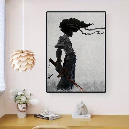 1pc African Samurai Anime Poster, Room Aesthetics Poster, Decoration Painting, Canvas Wall Art, Living Room Poster, Bedroom Painting, Home Decor, Frameless