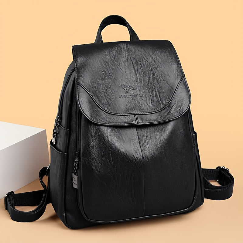 Women's Large Capacity Backpack - Durable Travel Backpack with Multiple Compartments & Adjustable Straps for Commuting, Work, - Available in 7 Colors (Black, Peacock Blue, Brown, Navy, Gray, White, Burgundy), Backpack for Tra