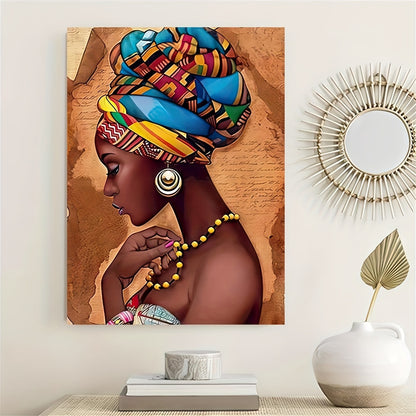 1pc African Art Woman Painting Prints On Canvas, Beauty Girl, Scandinavian Posters, Wall Art Picture, For Living Room/bedroom Decor