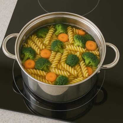 Well Home 12pcs Stainless Steel Kitchen Battery Game with Induction Bases And Ergonomic Handles