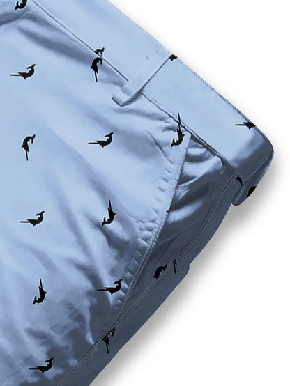 Men'S Slim Fit Casual Summer Dress Pants with 3D Digital Print, Button Detail, Non-Stretch Fabric - Light Blue, Buttoned Waist, Comfortable Fit for Casual Attire, Comfortable Fashion, Stylish Button Detail, Durable Clothing